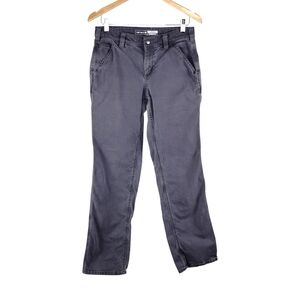 Carhartt Womens Rugged Flex Loose Fit Canvas Work Pant Size 6 Gray Blue BN2080-W